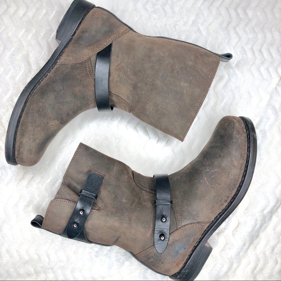 RAG & BONE Distressed Waxed Leather Moto Boots - Picture 8 of 8